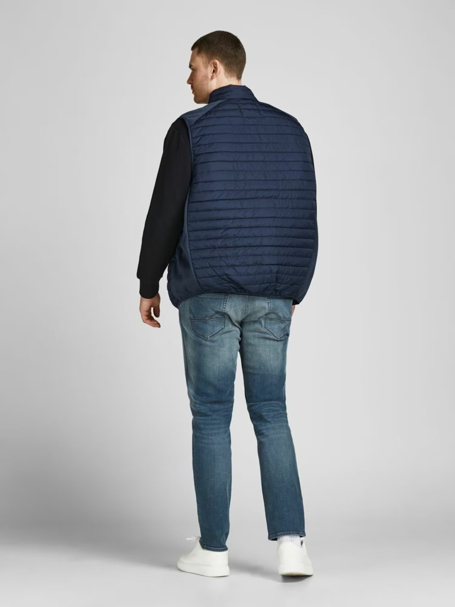 Jack & Jones Plus Vestă bleumarin / gri deschis - Pled.ro