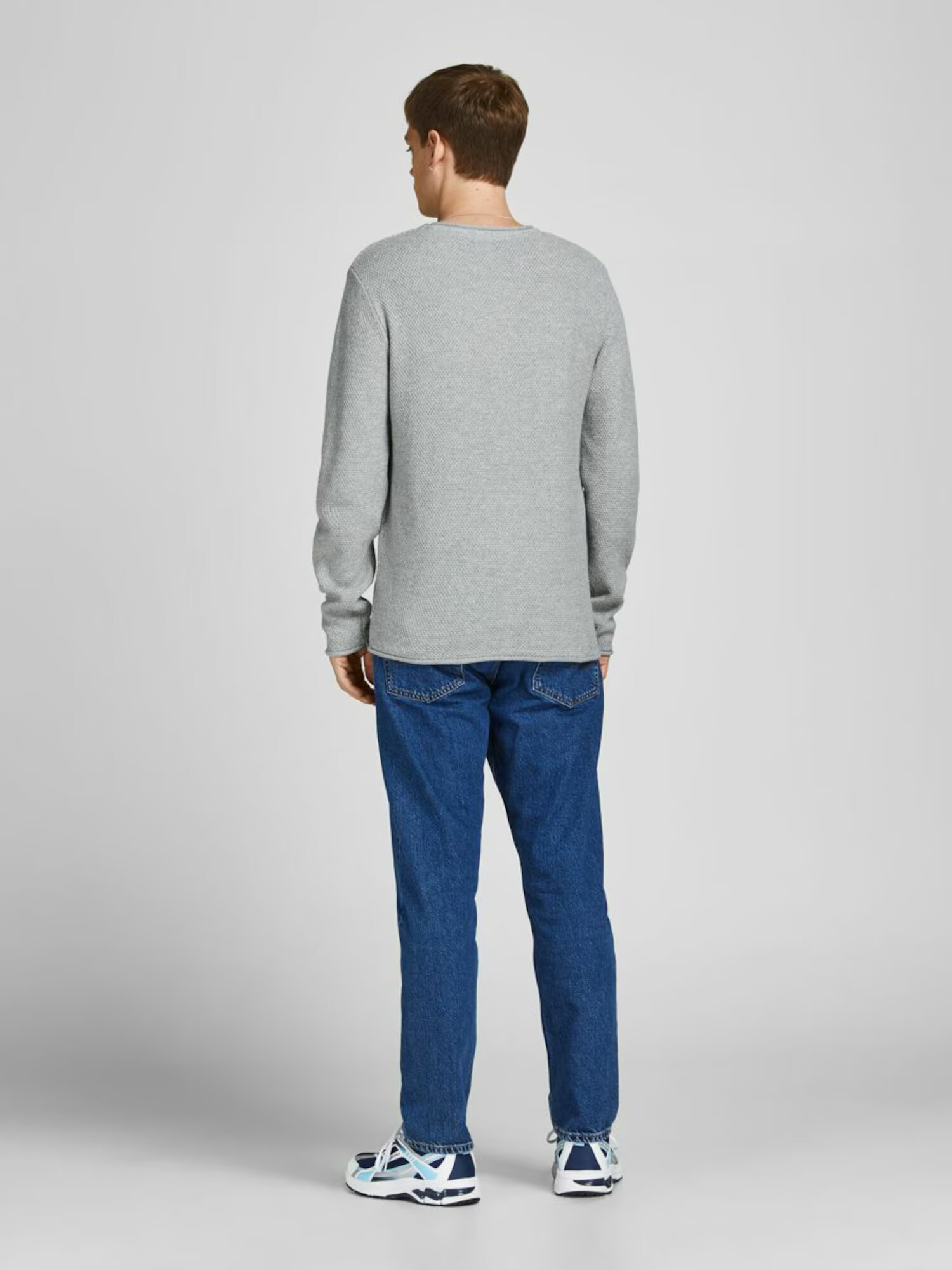 JACK & JONES Pulover albastru închis / gri / roșu - Pled.ro