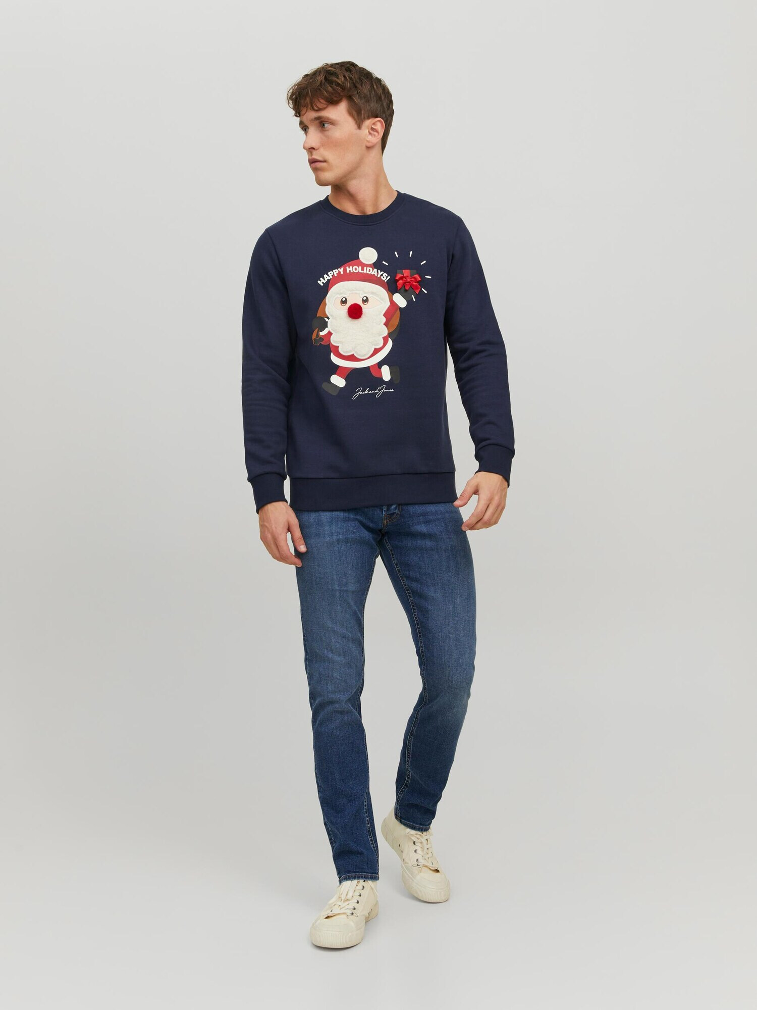 JACK & JONES Pulover albastru / roșu / alb - Pled.ro