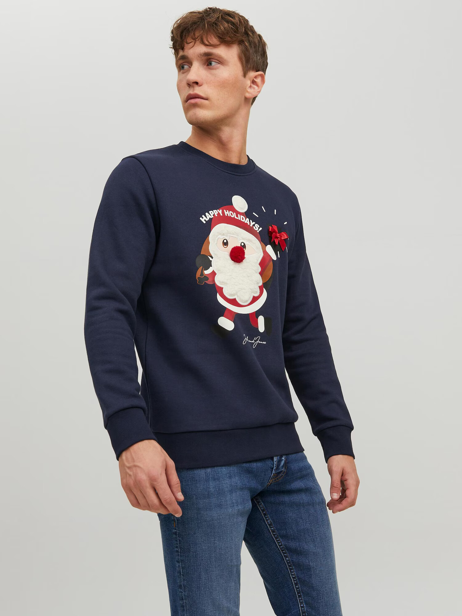 JACK & JONES Pulover albastru / roșu / alb - Pled.ro