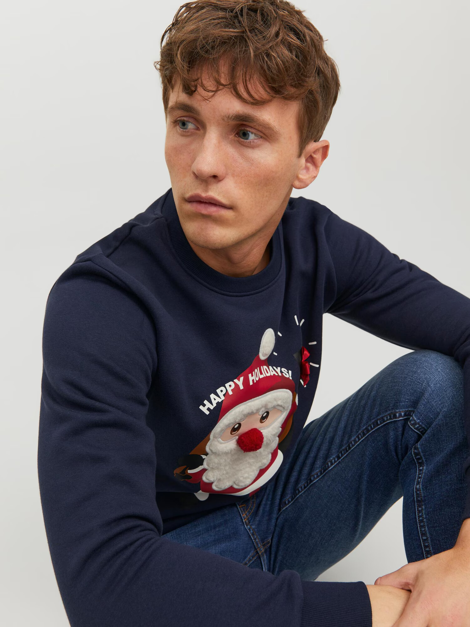 JACK & JONES Pulover albastru / roșu / alb - Pled.ro