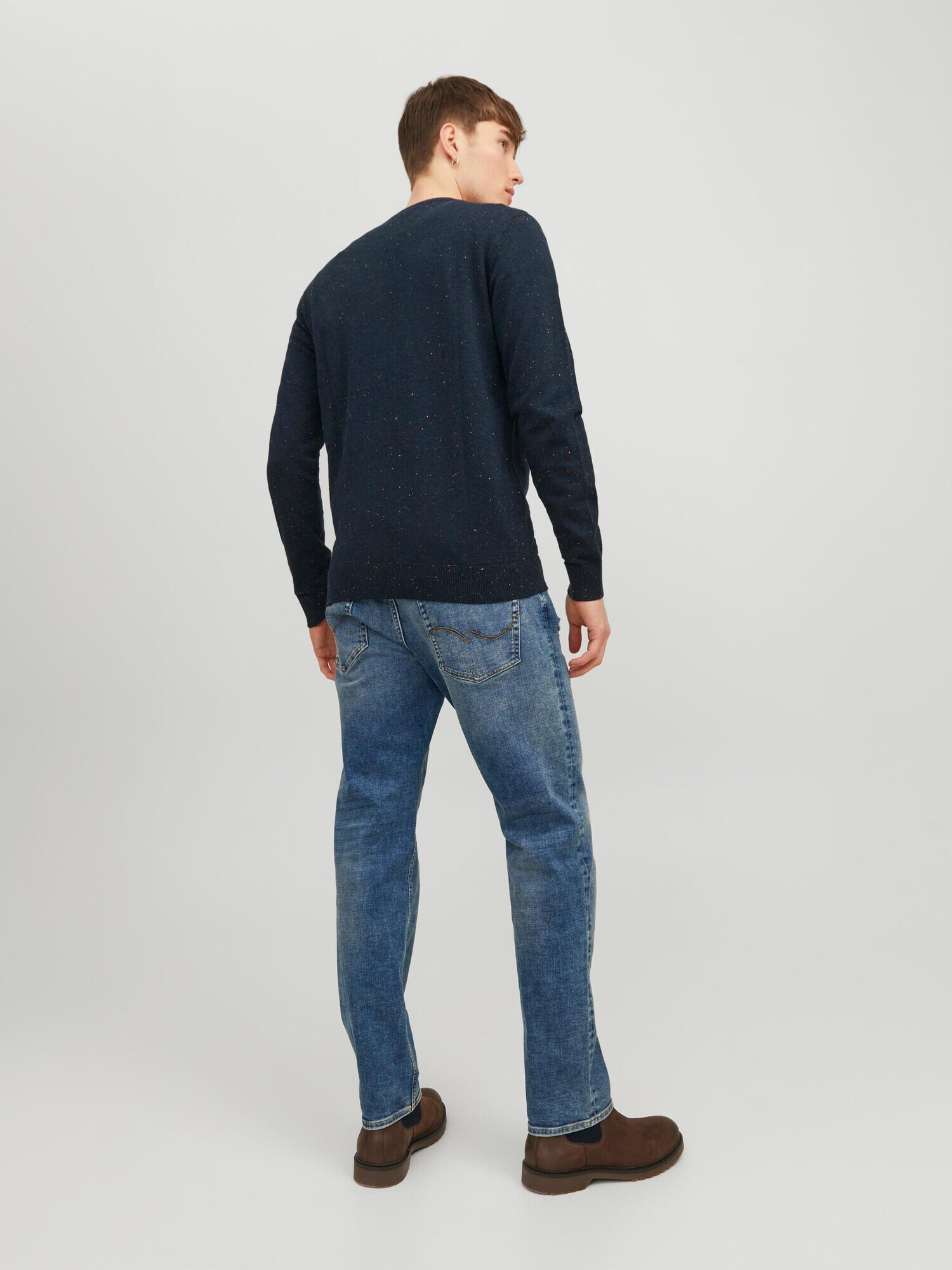 JACK & JONES Pulover 'Albert' albastru marin / galben / roșu pastel - Pled.ro