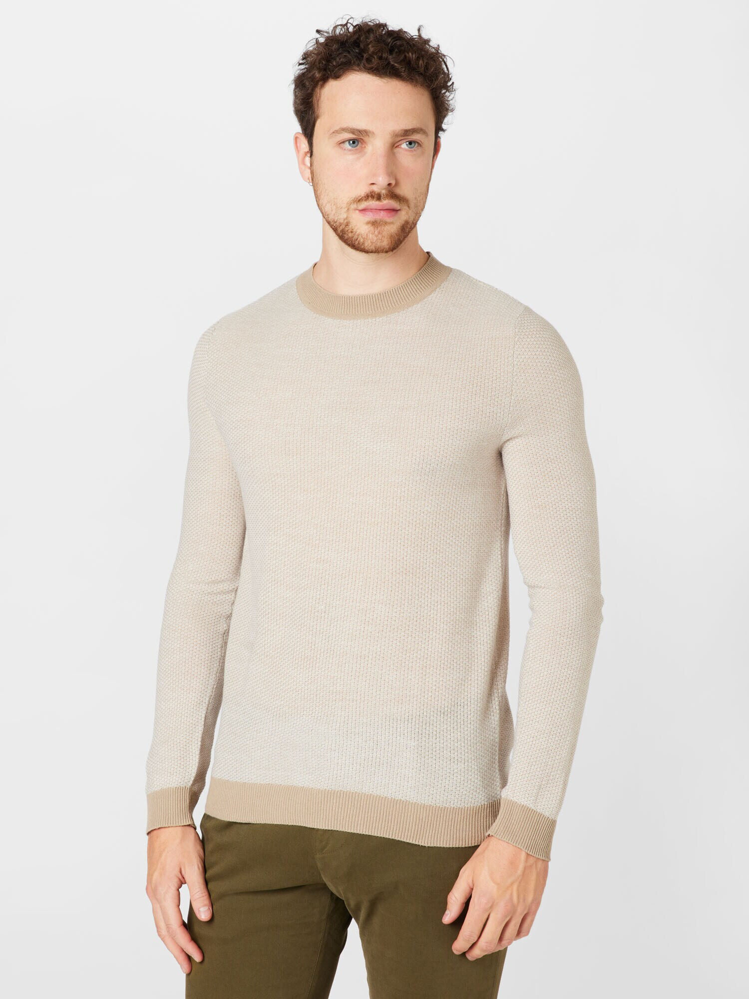 JACK & JONES Pulover 'BILLY' bej deschis / bej închis - Pled.ro