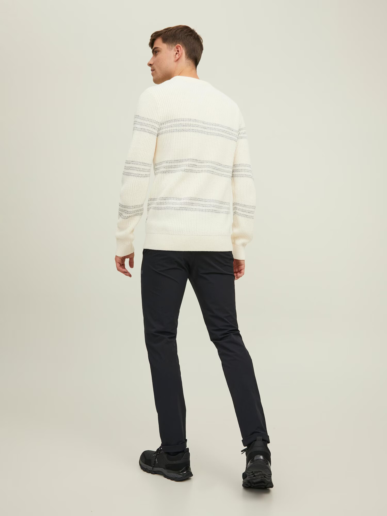 JACK & JONES Pulover bleumarin / alb - Pled.ro