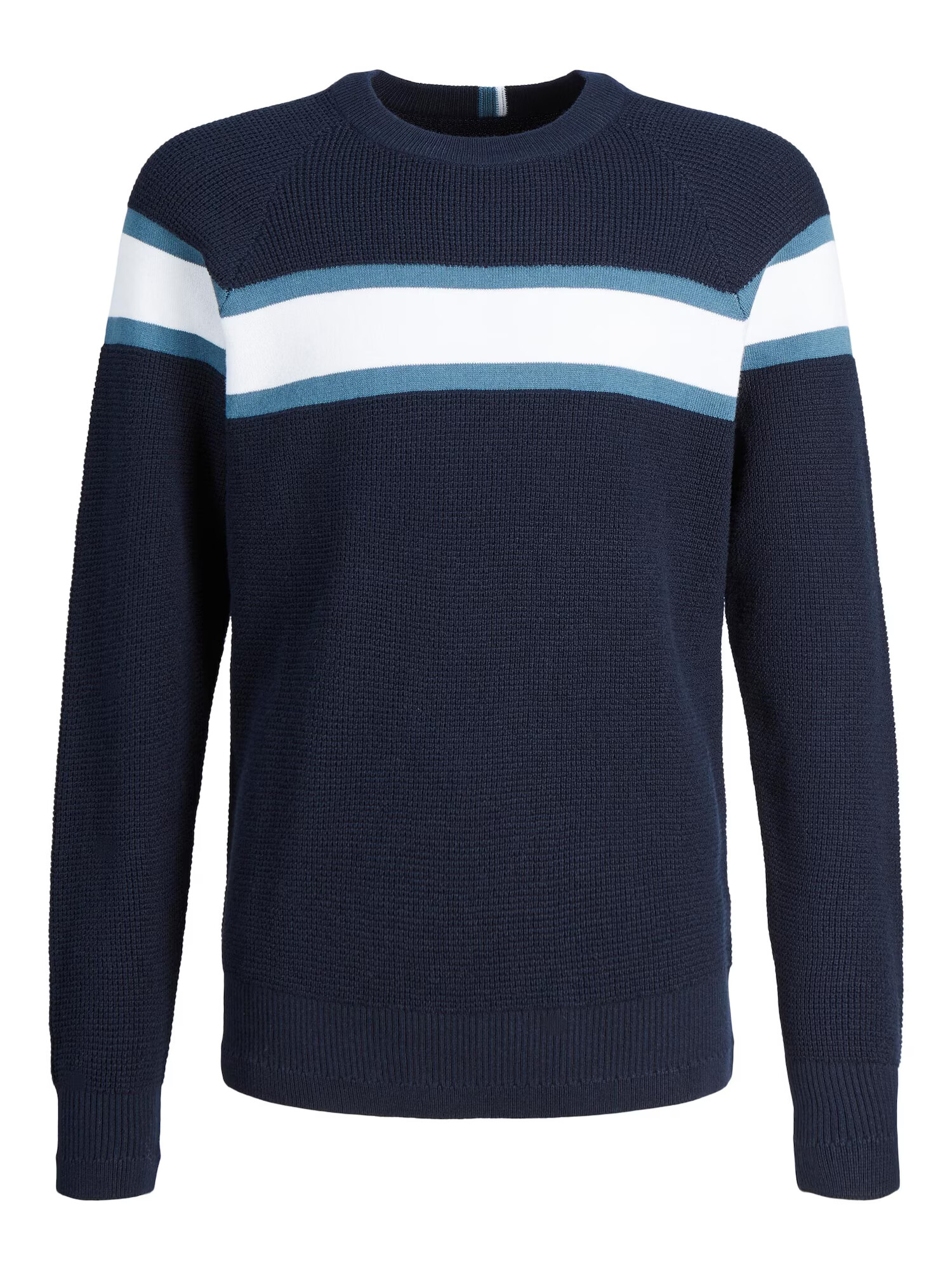 JACK & JONES Pulover bleumarin / albastru deschis / alb - Pled.ro