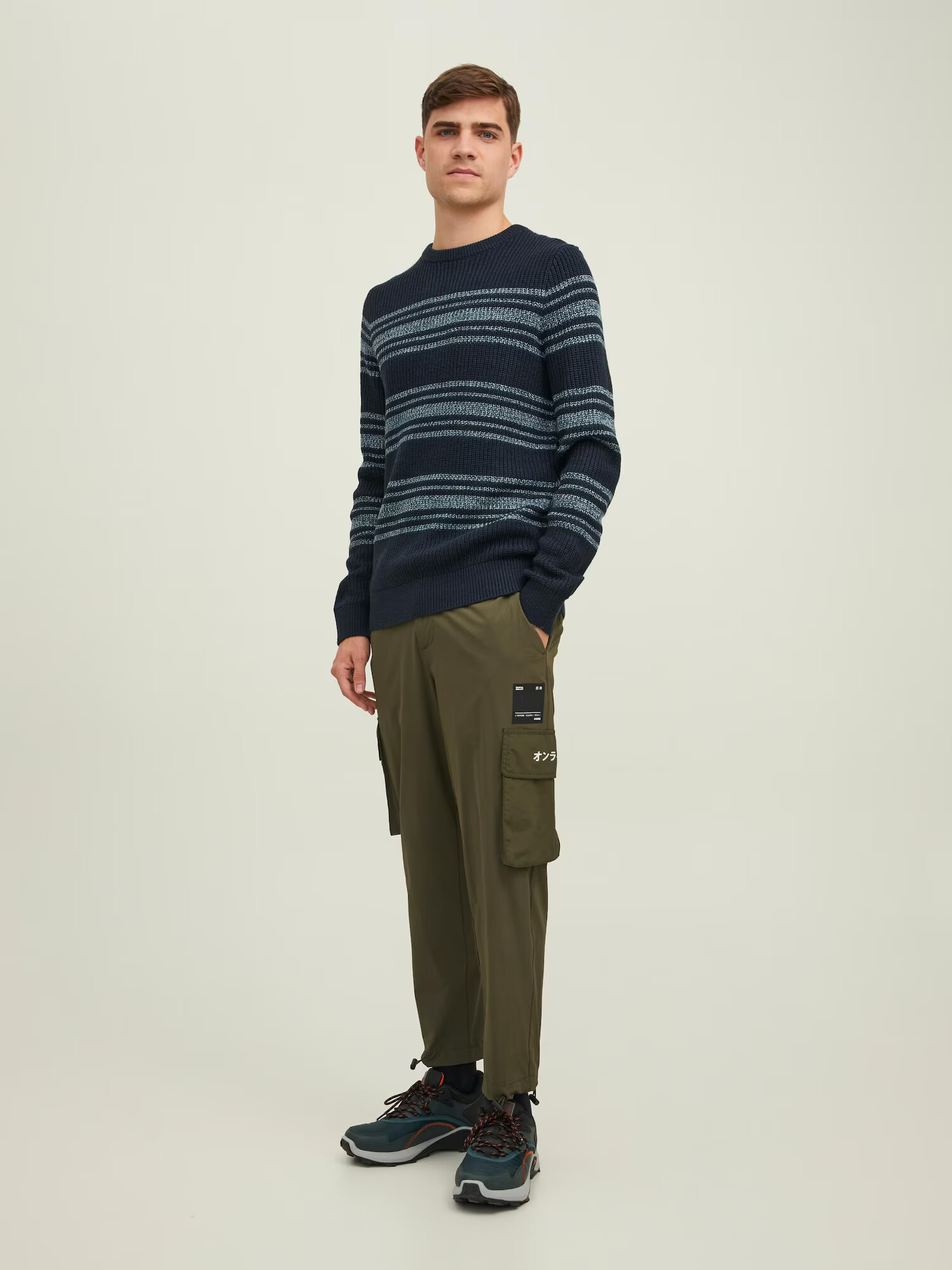 JACK & JONES Pulover bleumarin / albastru deschis / verde petrol - Pled.ro