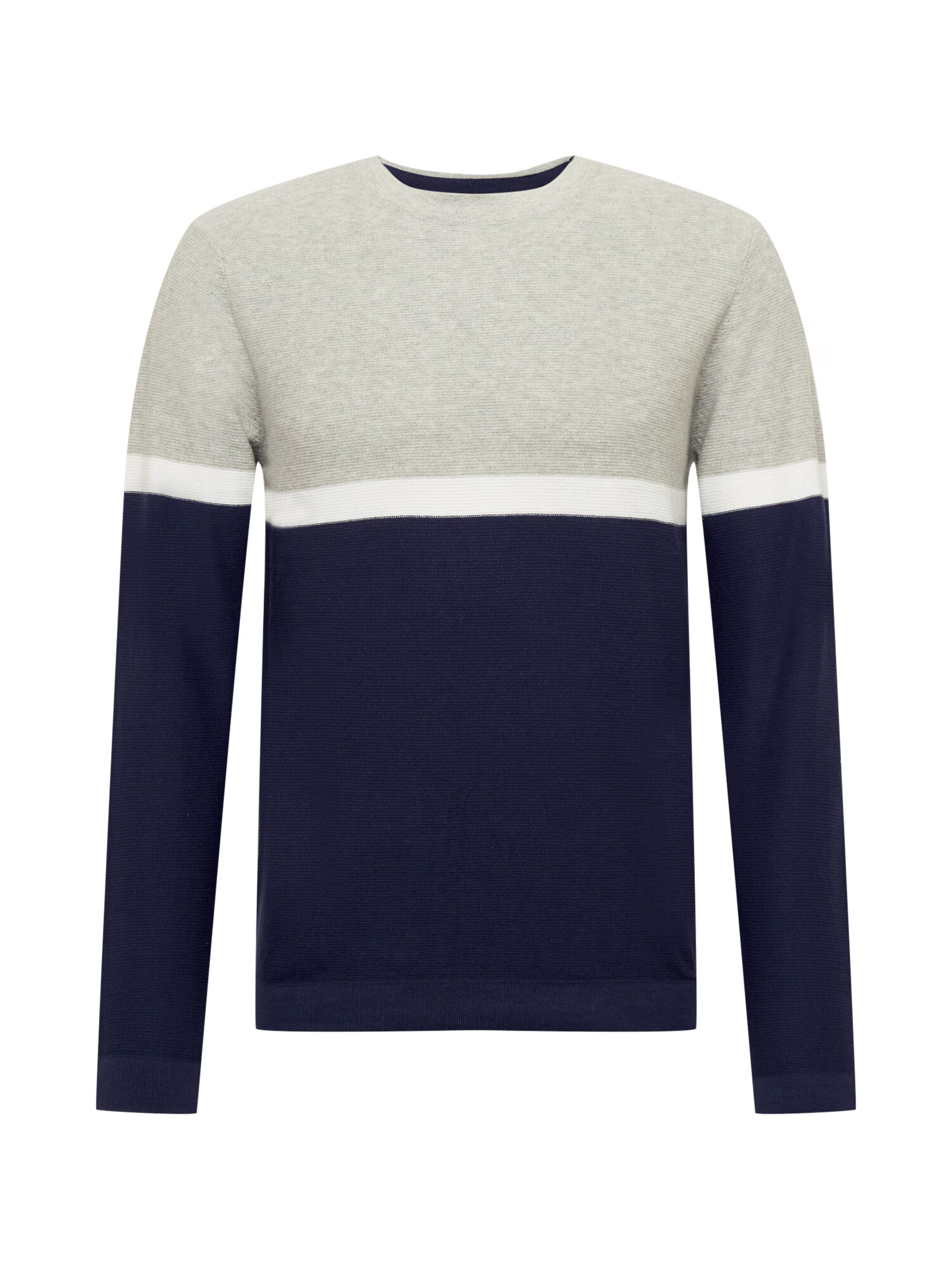 JACK & JONES Pulover bleumarin / gri deschis / alb - Pled.ro