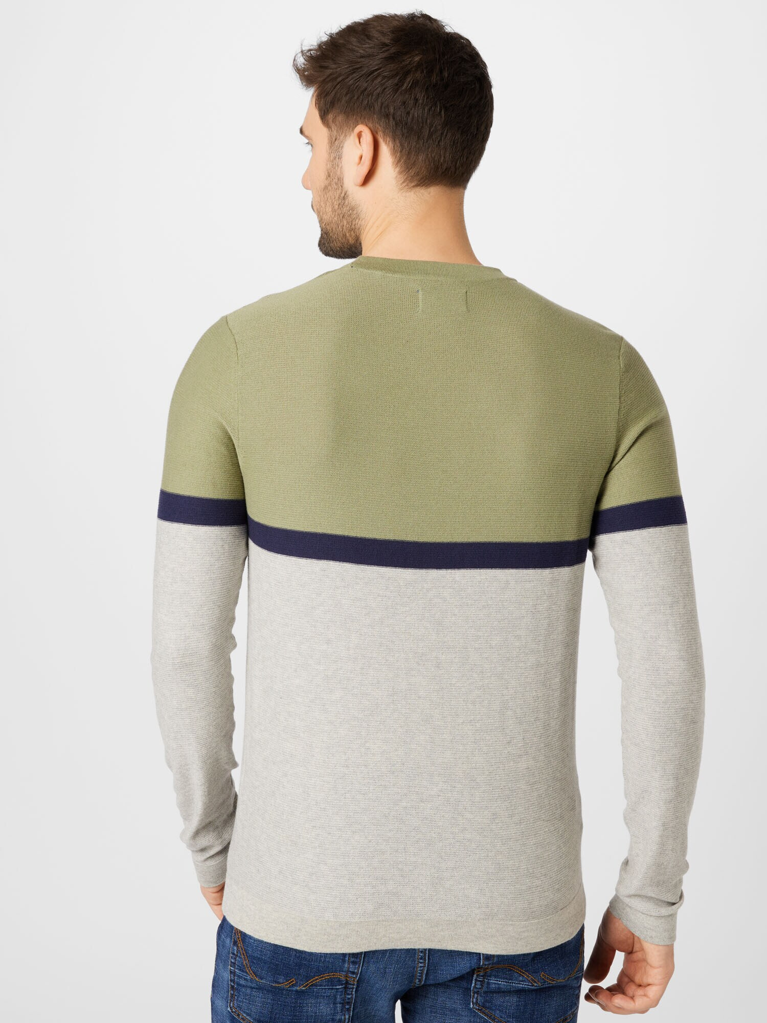 JACK & JONES Pulover bleumarin / oliv / alb murdar - Pled.ro