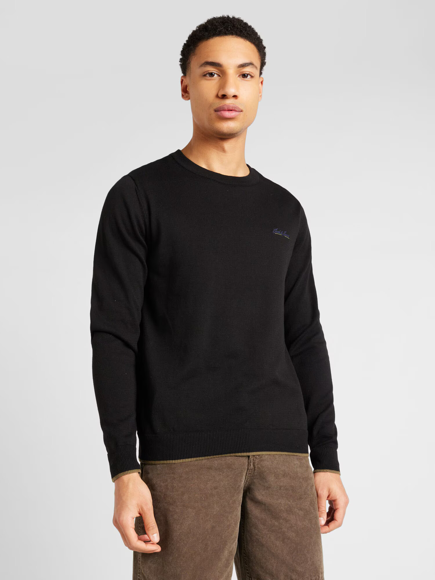 JACK & JONES Pulover 'BRANDY' albastru / galben deschis / negru - Pled.ro