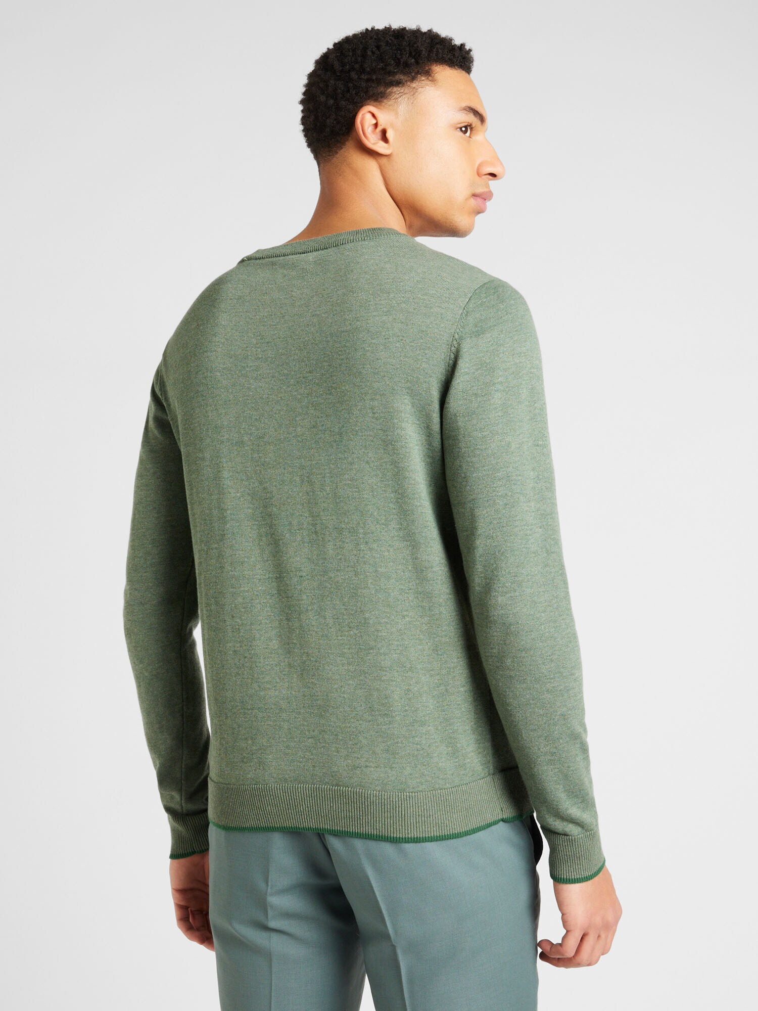 JACK & JONES Pulover 'BRANDY' bleumarin / verde smarald / verde amestecat - Pled.ro