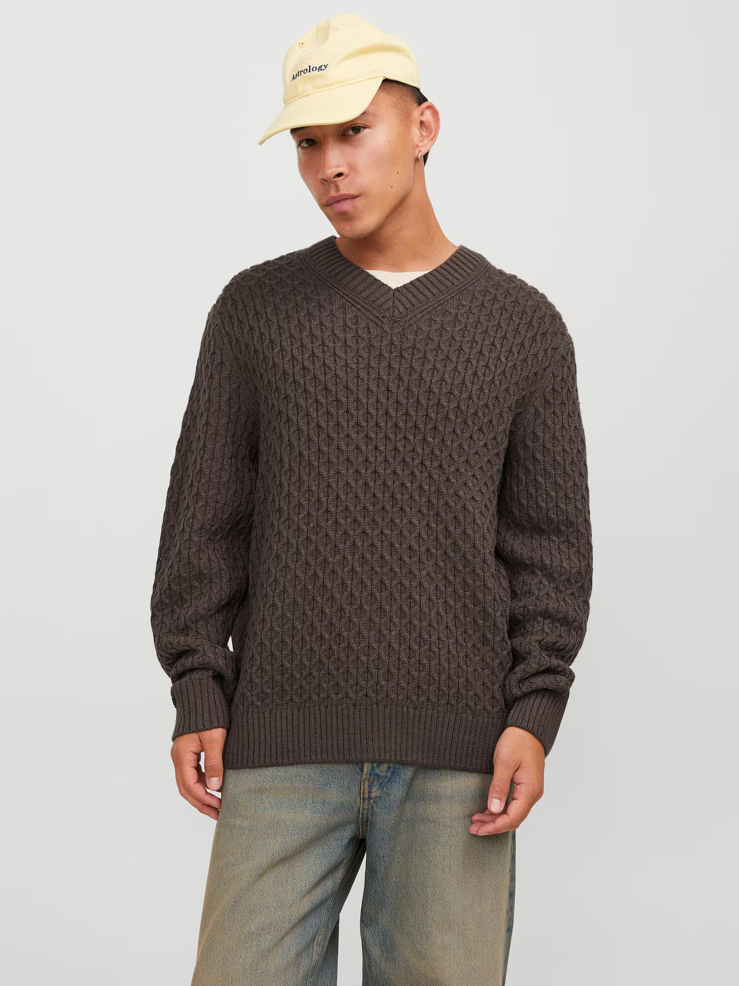 JACK & JONES Pulover 'Cosy' maro mokka - Pled.ro