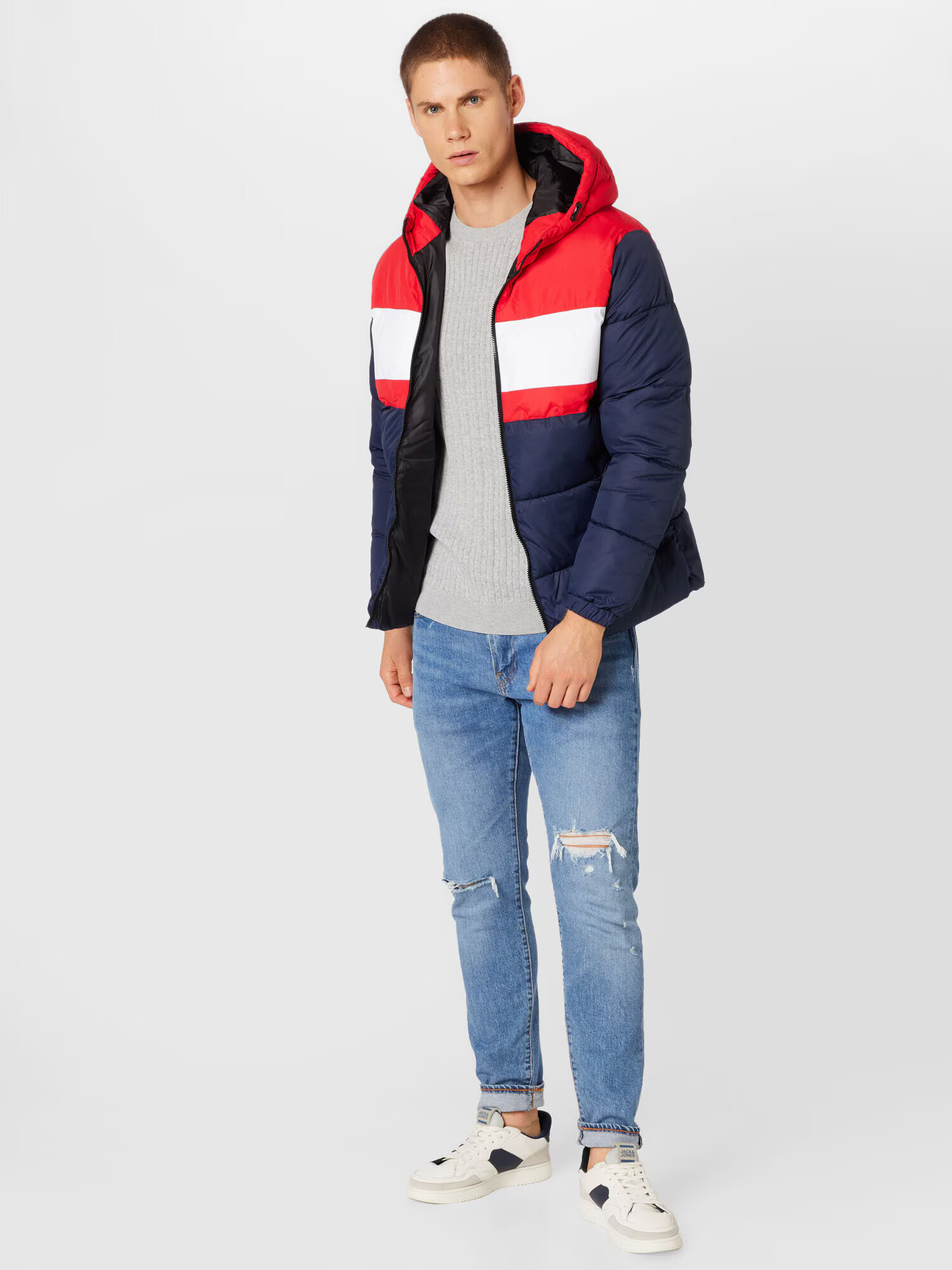 JACK & JONES Pulover 'DALLAS' gri - Pled.ro