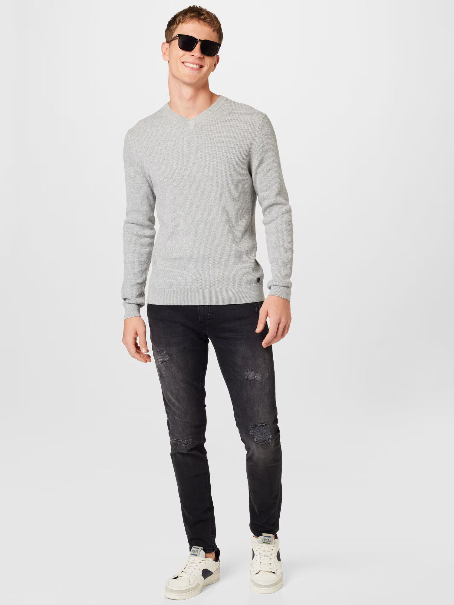 JACK & JONES Pulover 'DALLAS' gri - Pled.ro