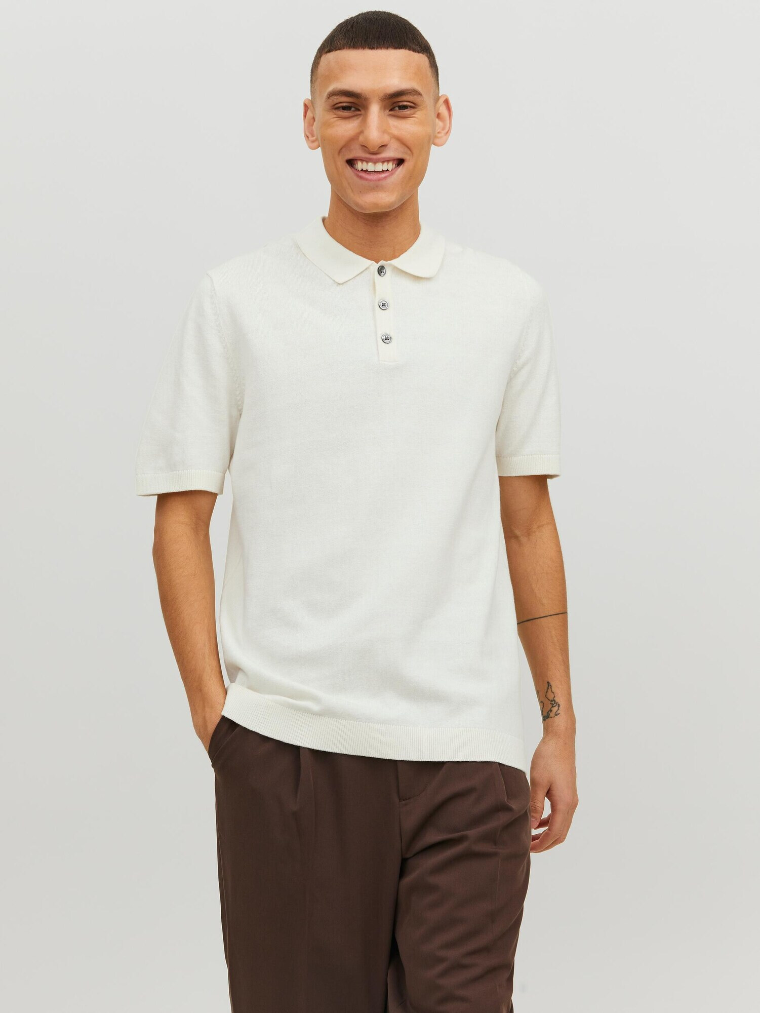 JACK & JONES Pulover 'Emil' alb natural - Pled.ro