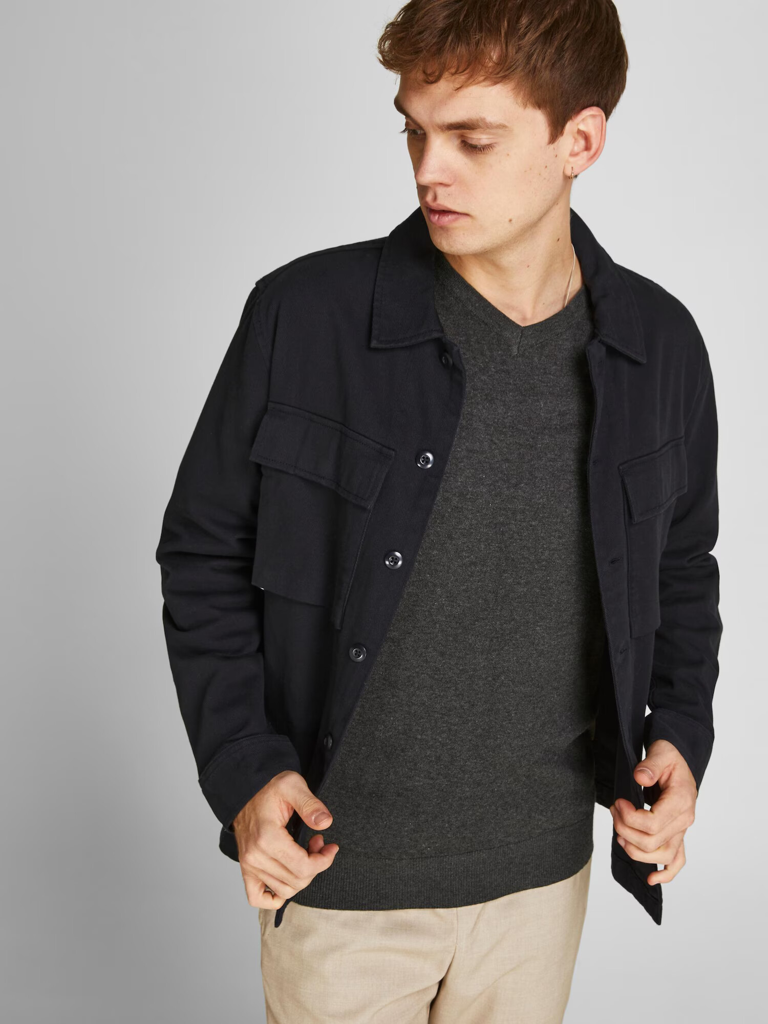 JACK & JONES Pulover 'Emil' gri - Pled.ro