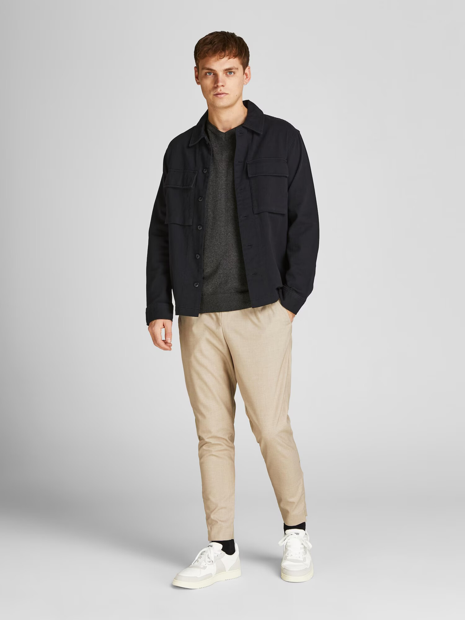 JACK & JONES Pulover 'Emil' gri - Pled.ro