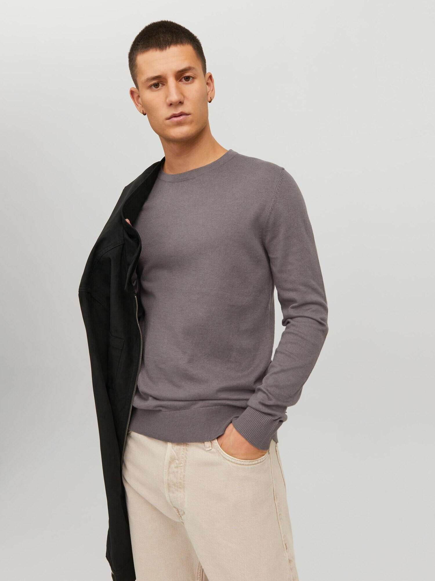 JACK & JONES Pulover 'Emil' maro mokka - Pled.ro