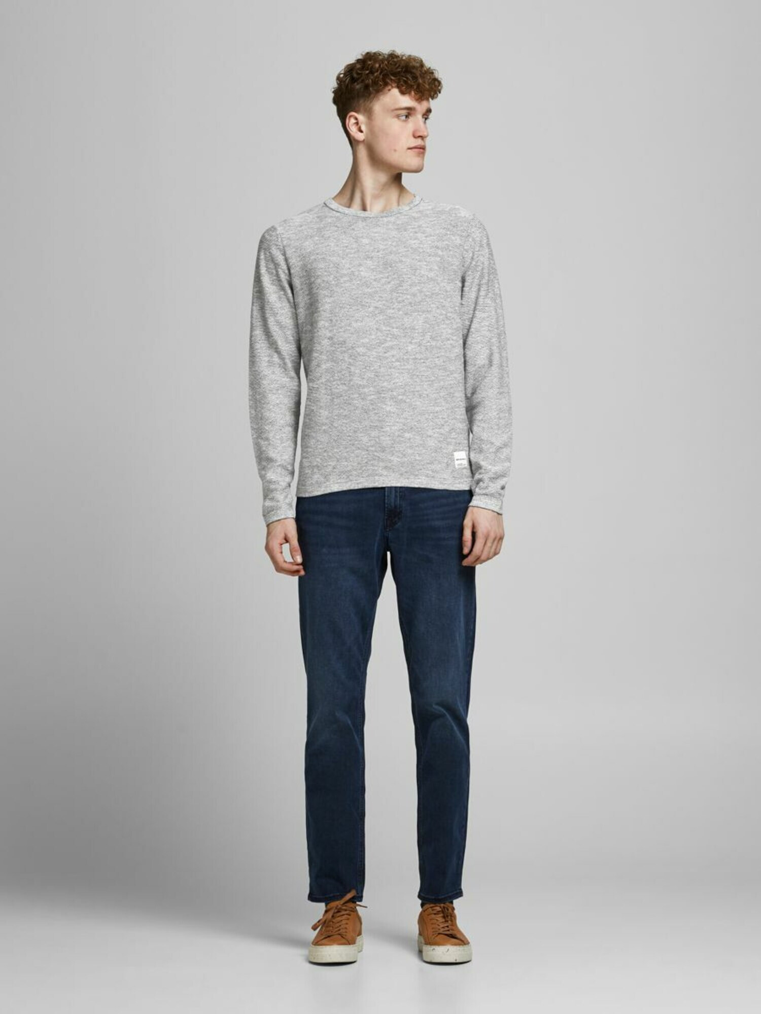 JACK & JONES Pulover gri - Pled.ro