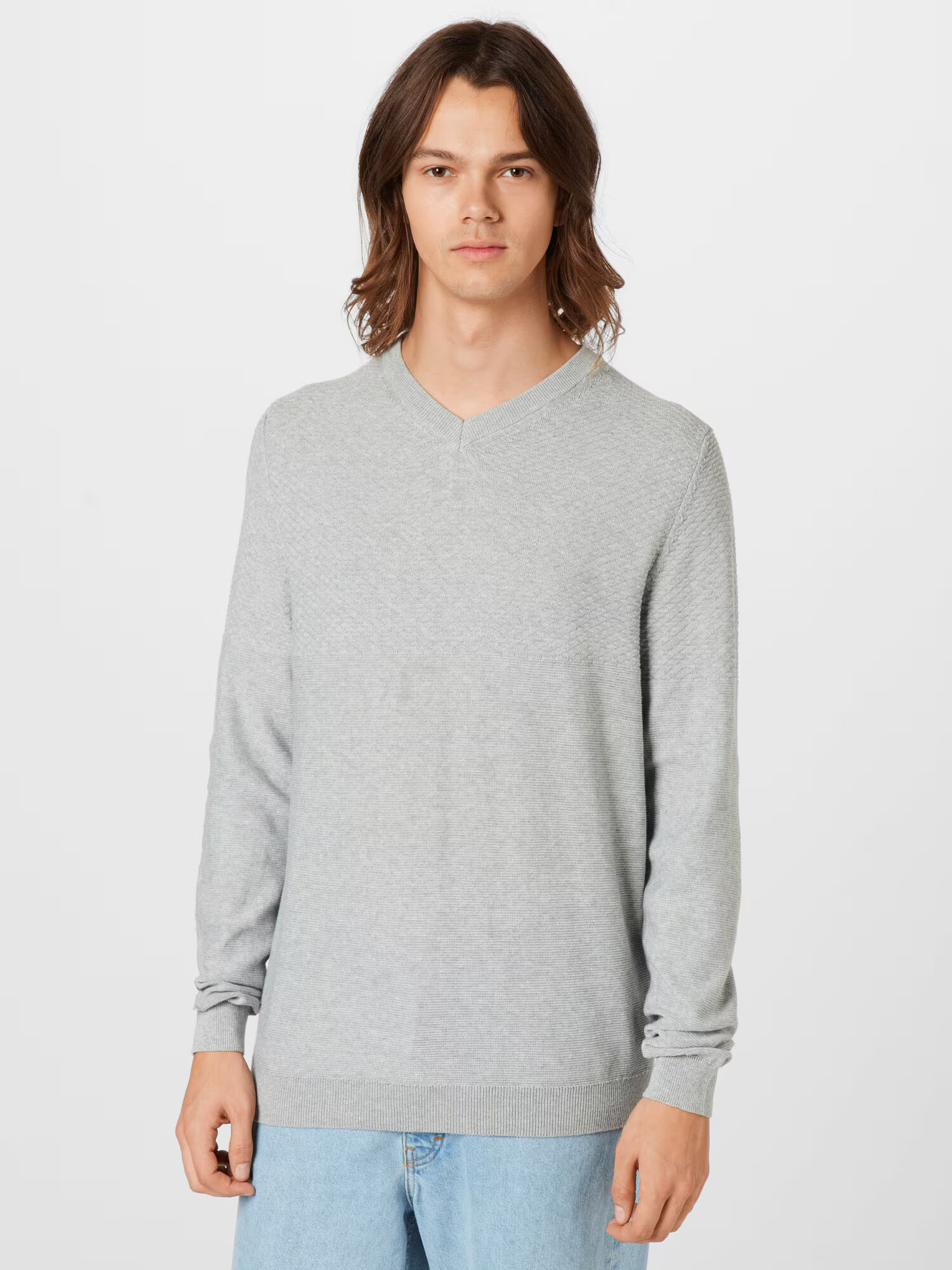 JACK & JONES Pulover gri deschis - Pled.ro