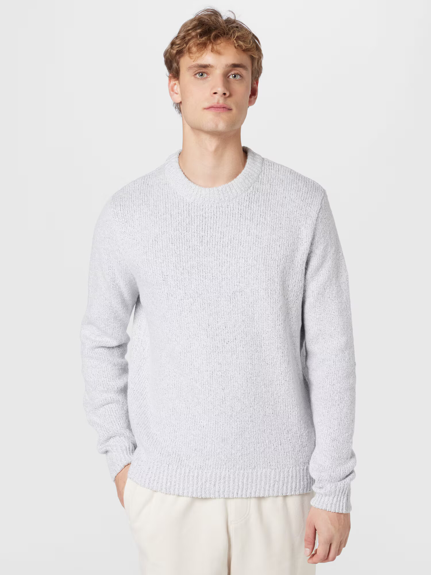 JACK & JONES Pulover gri deschis - Pled.ro