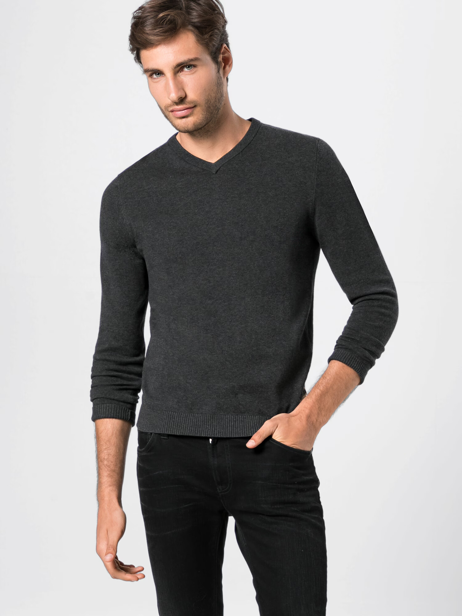 JACK & JONES Pulover gri închis - Pled.ro