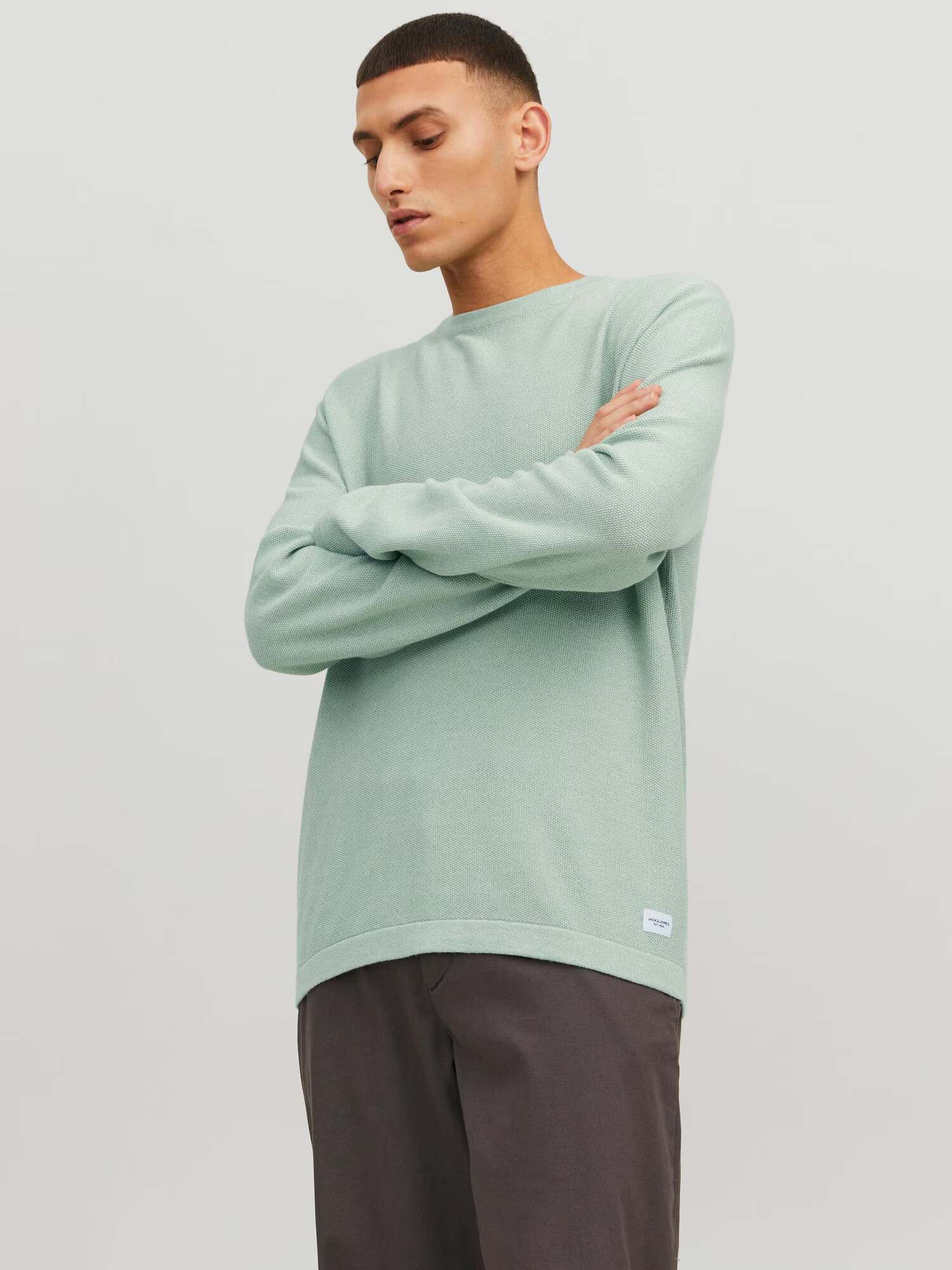 JACK & JONES Pulover 'Gustav' verde deschis - Pled.ro