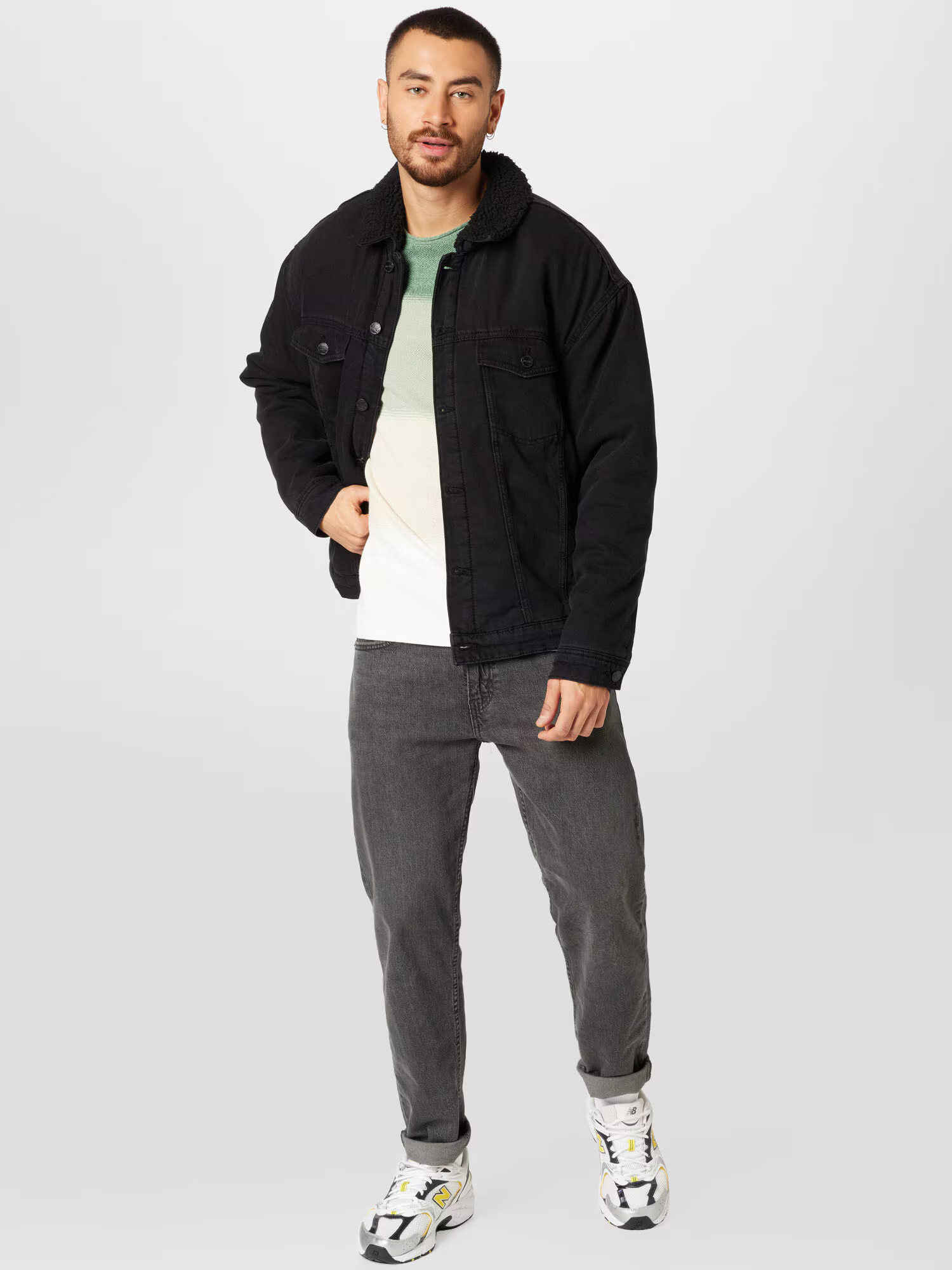 JACK & JONES Pulover 'Hill' bej / verde / verde mentă / alb - Pled.ro