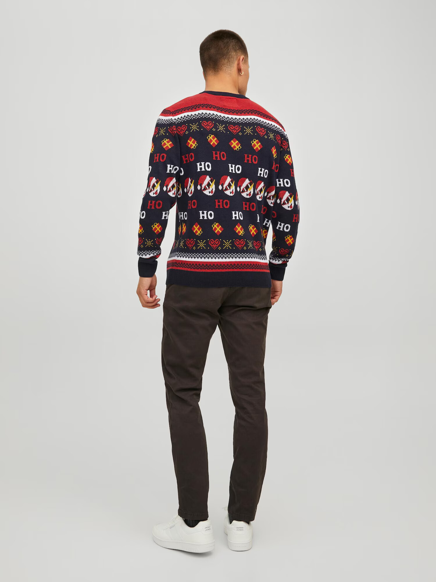 JACK & JONES Pulover 'Hoho' albastru noapte / galben / roșu / alb - Pled.ro