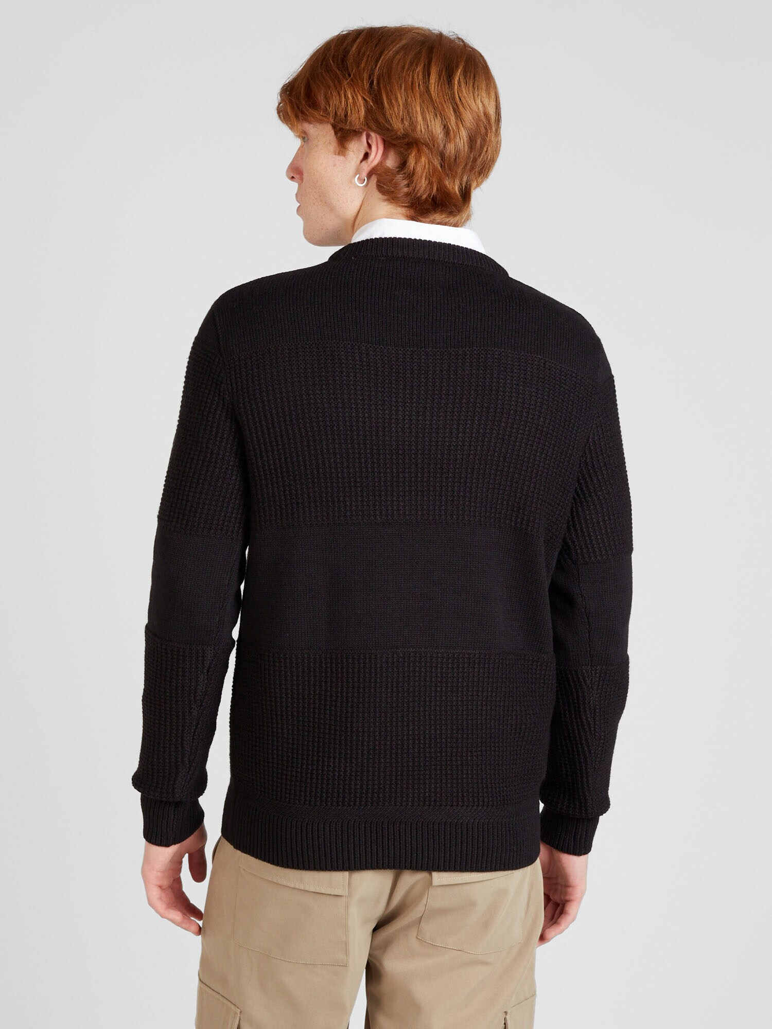 JACK & JONES Pulover 'JAMES' negru / alb - Pled.ro