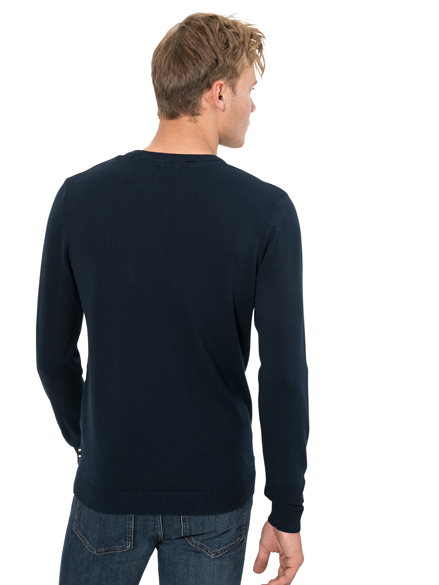 JACK & JONES Pulover 'JJEBASIC KNIT V-NECK' albastru noapte - Pled.ro