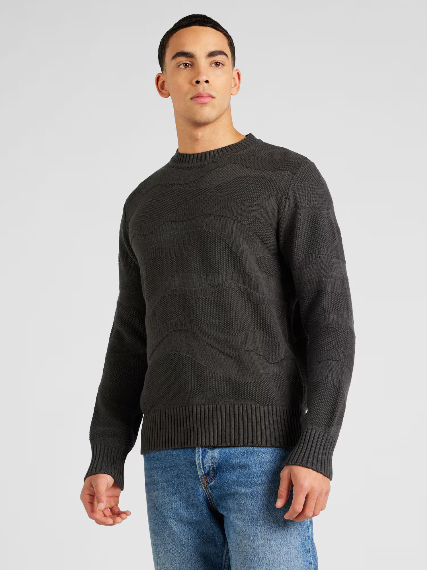 JACK & JONES Pulover 'JOSH' gri închis / negru - Pled.ro