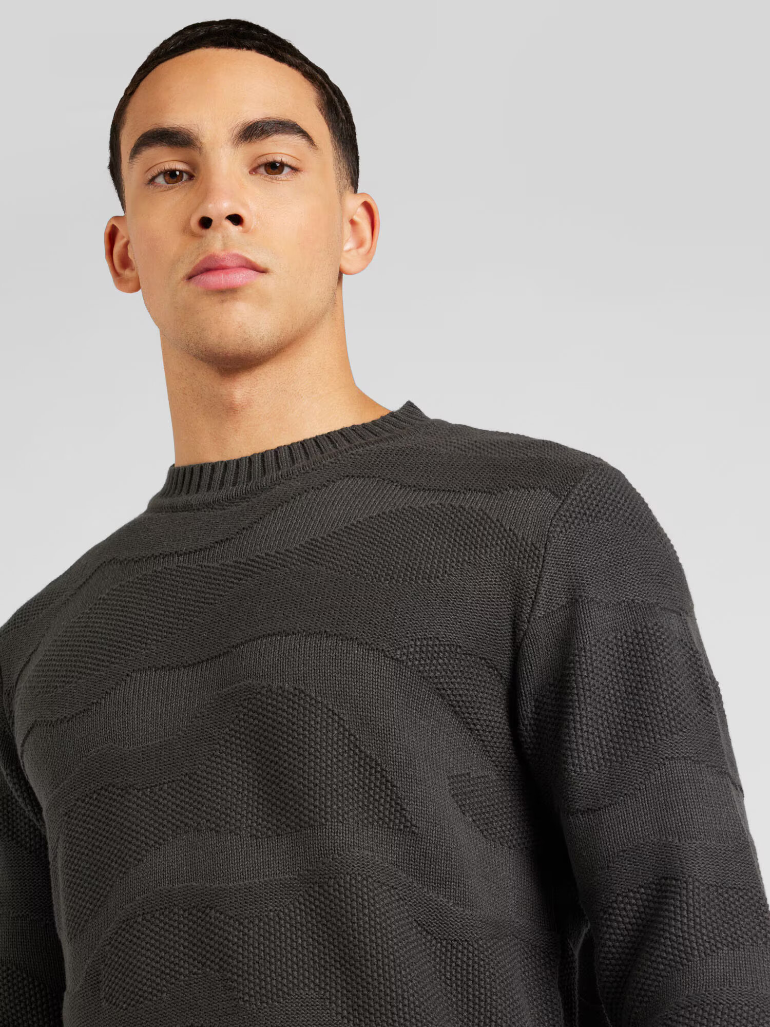 JACK & JONES Pulover 'JOSH' gri închis / negru - Pled.ro