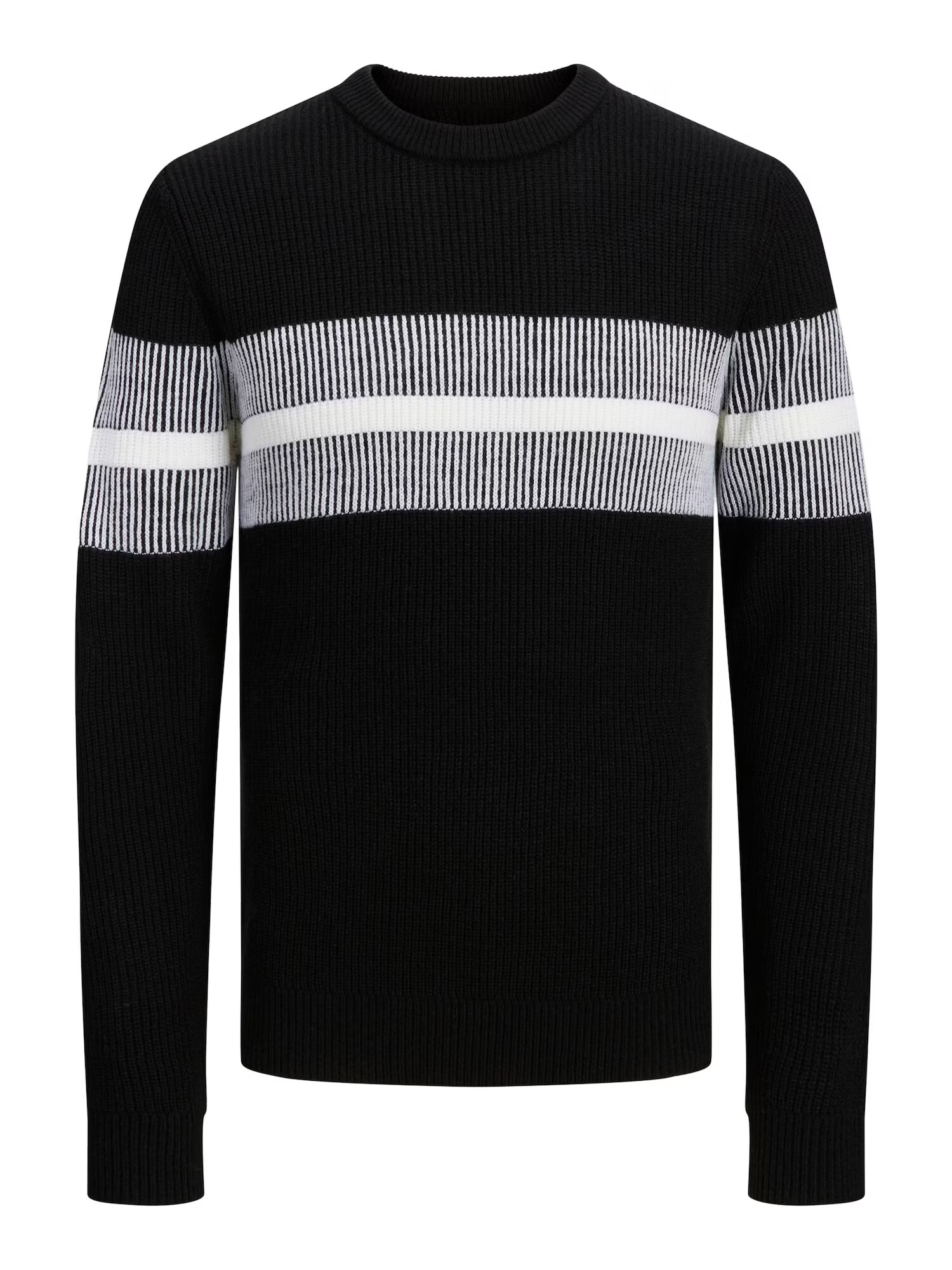 JACK & JONES Pulover 'KELVIN' negru / alb - Pled.ro