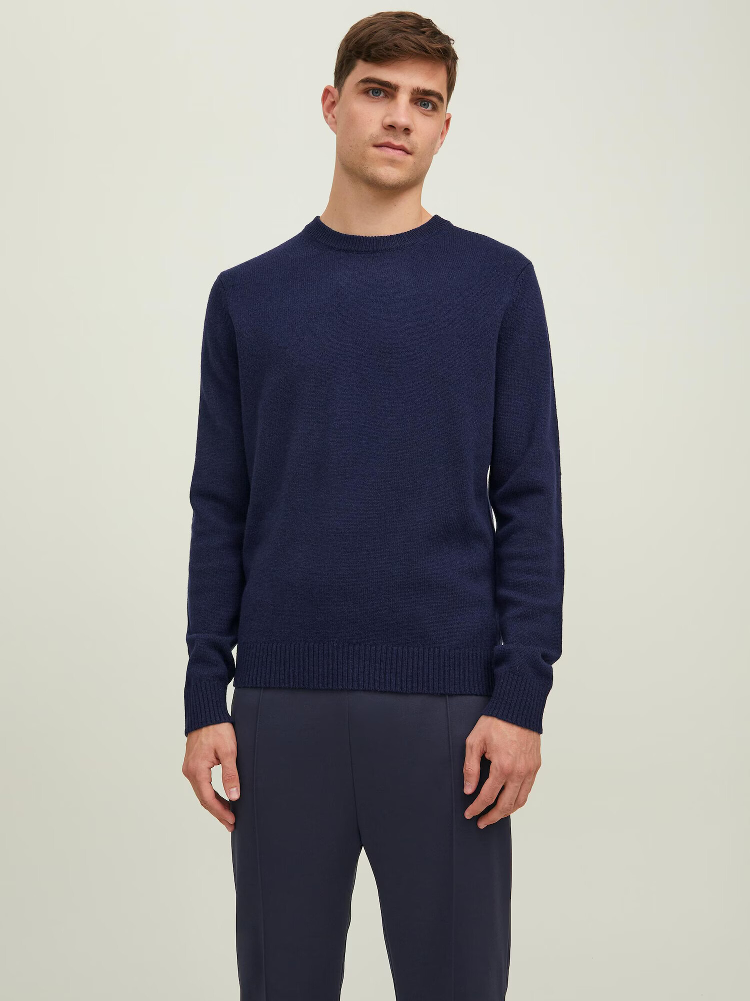 JACK & JONES Pulover 'Lambswool' albastru marin - Pled.ro