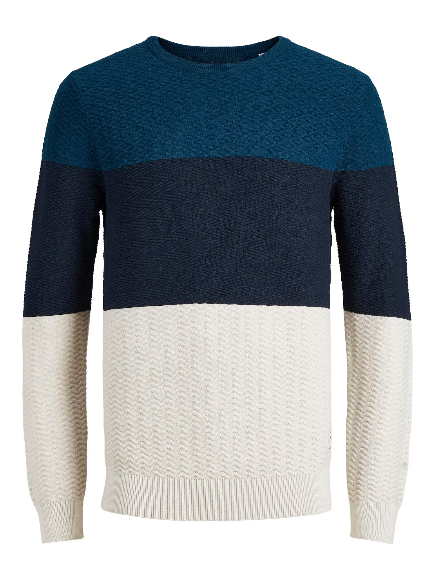 JACK & JONES Pulover 'Lawson' albastru / bleumarin / alb - Pled.ro