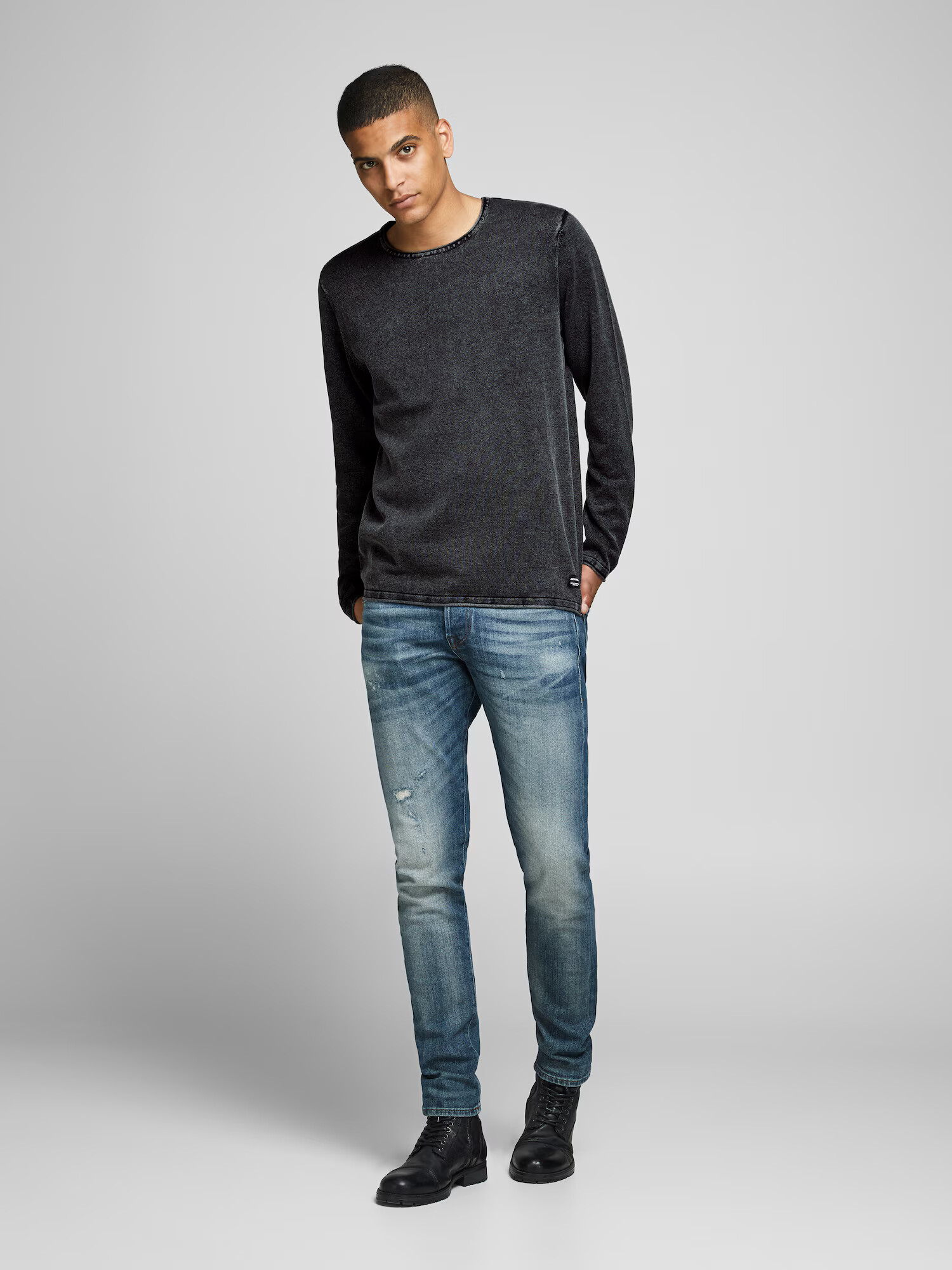 JACK & JONES Pulover 'Leo' negru - Pled.ro