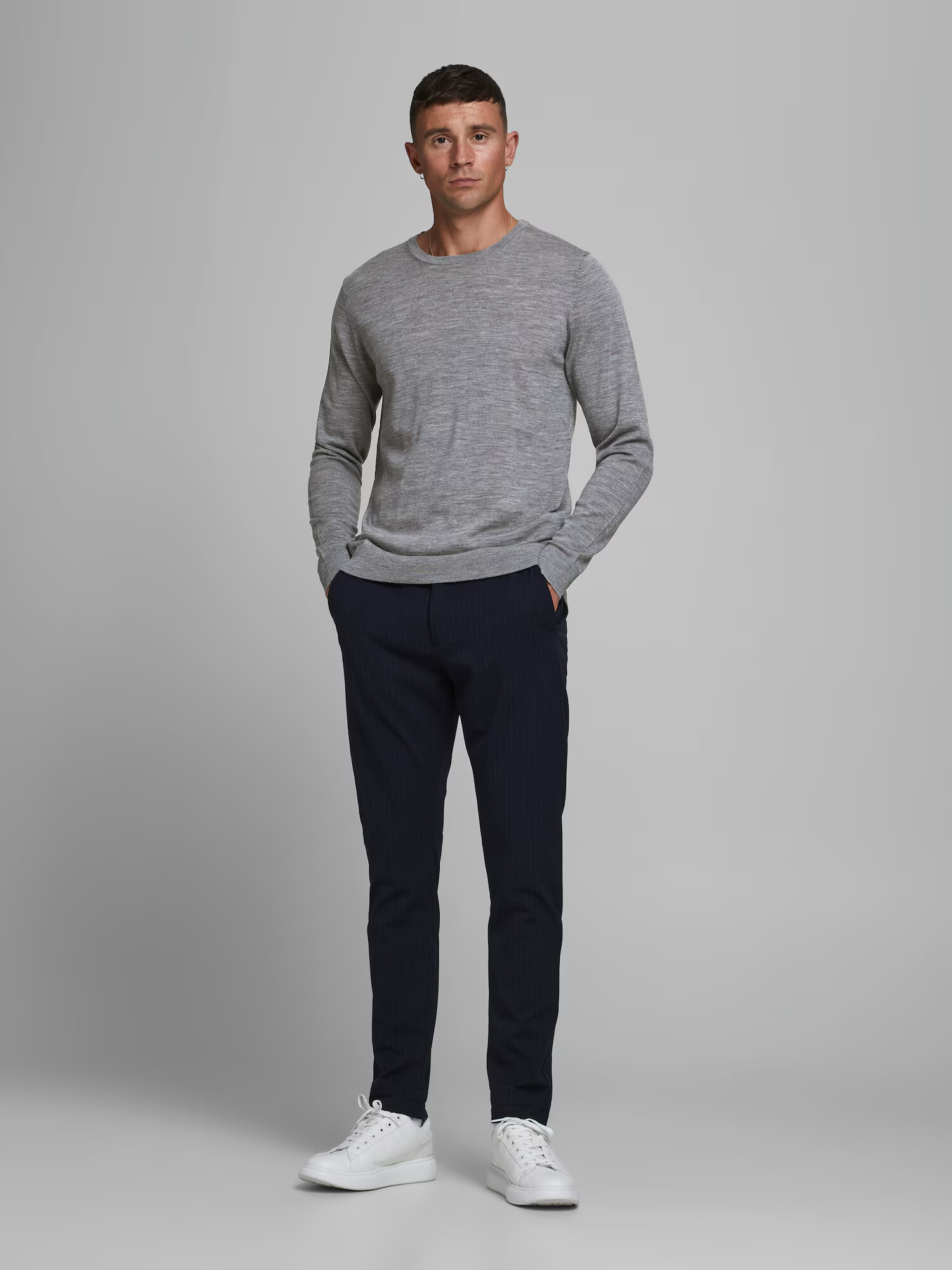 JACK & JONES Pulover 'Mark' gri deschis - Pled.ro