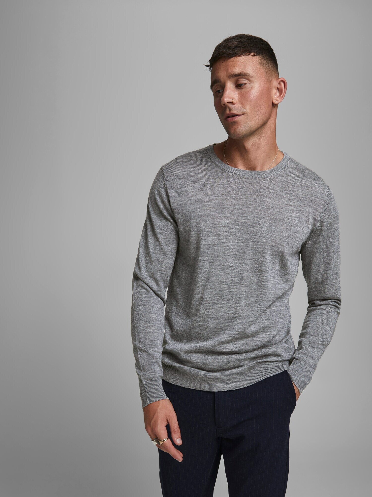 JACK & JONES Pulover 'Mark' gri deschis - Pled.ro