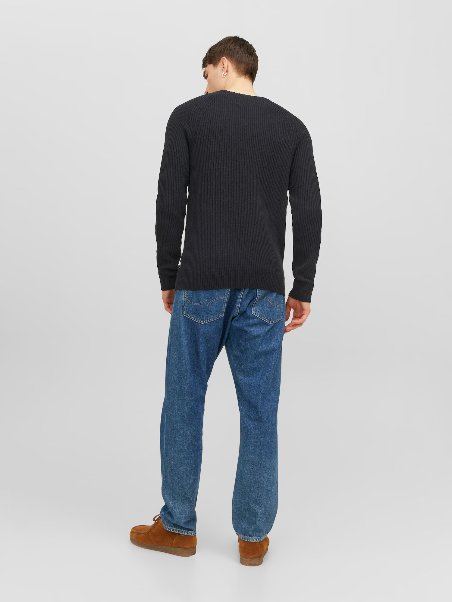 JACK & JONES Pulover maro deschis / negru - Pled.ro