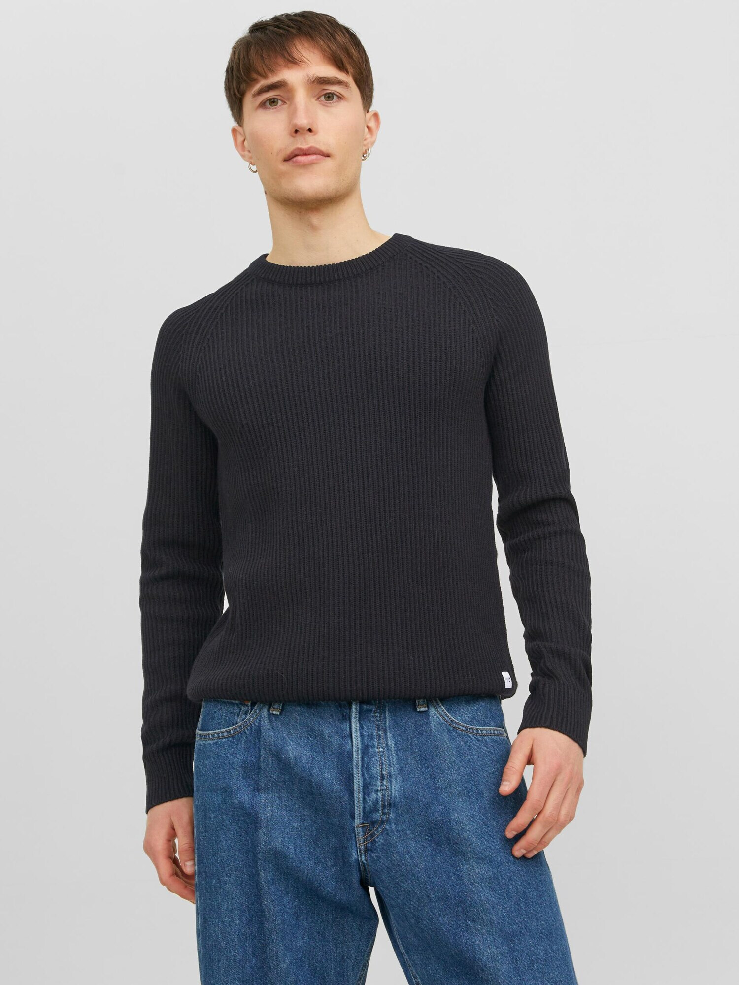 JACK & JONES Pulover maro deschis / negru - Pled.ro