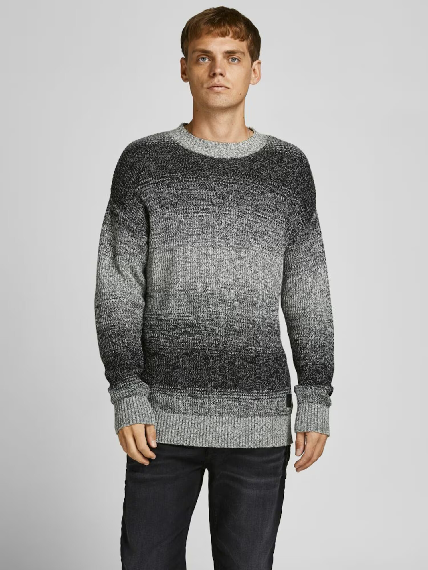 JACK & JONES Pulover 'Morgan' gri / negru - Pled.ro