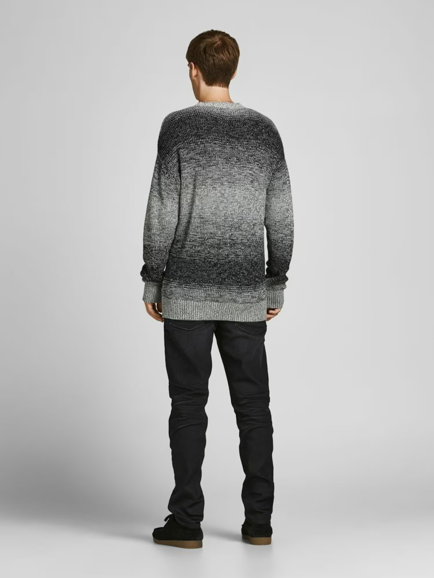 JACK & JONES Pulover 'Morgan' gri / negru - Pled.ro