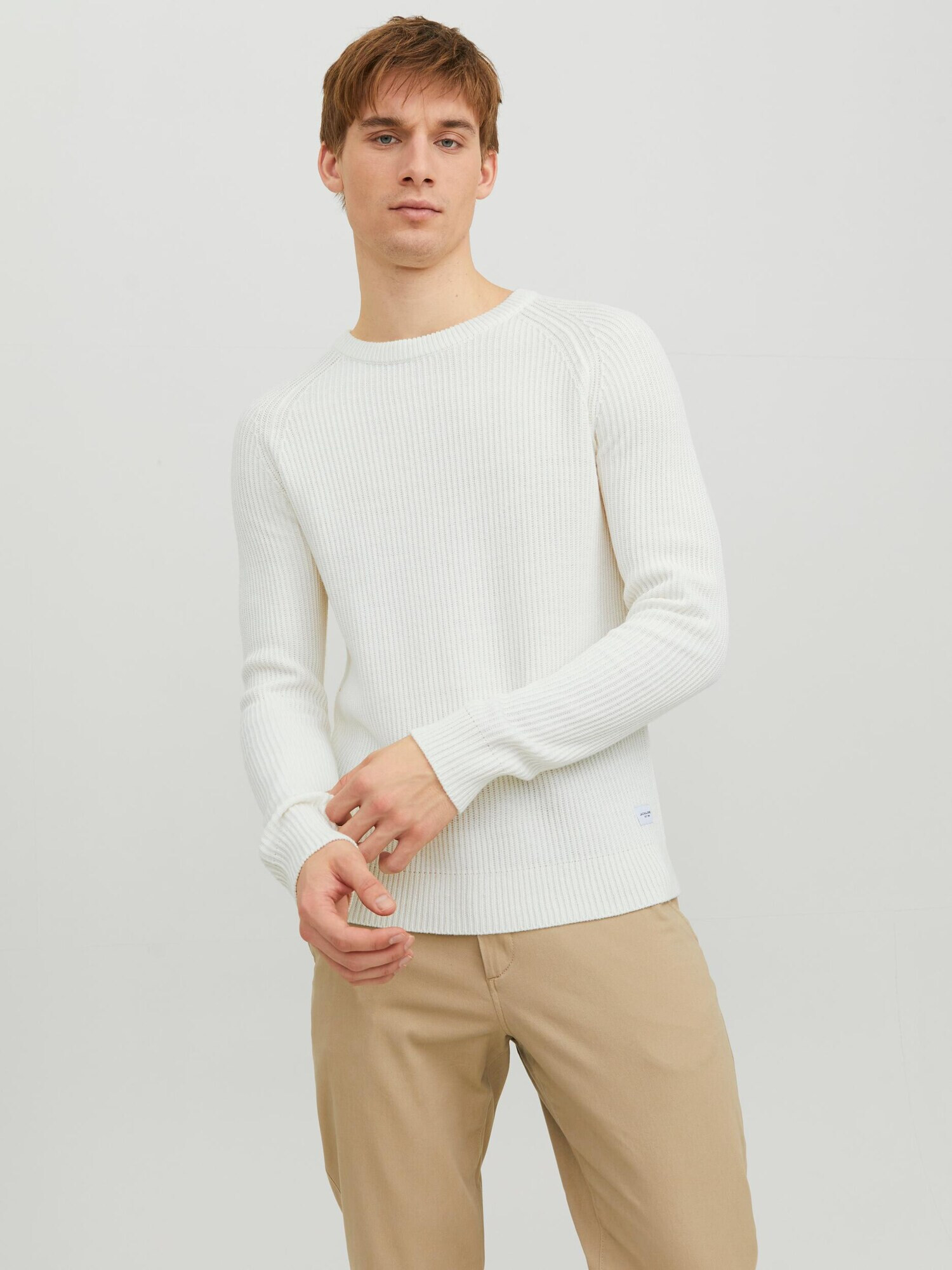 JACK & JONES Pulover 'Pannel' alb - Pled.ro