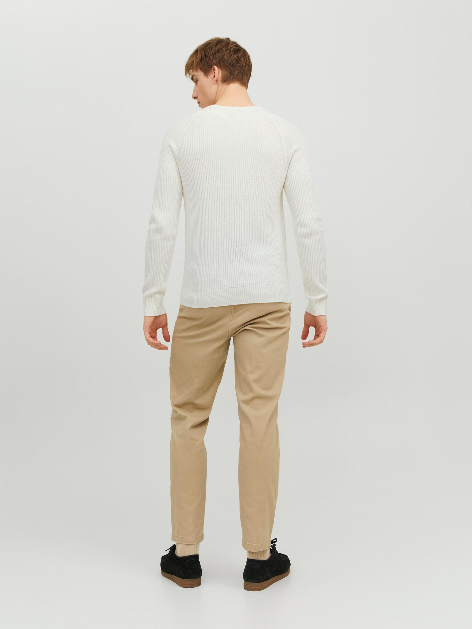 JACK & JONES Pulover 'Pannel' alb - Pled.ro