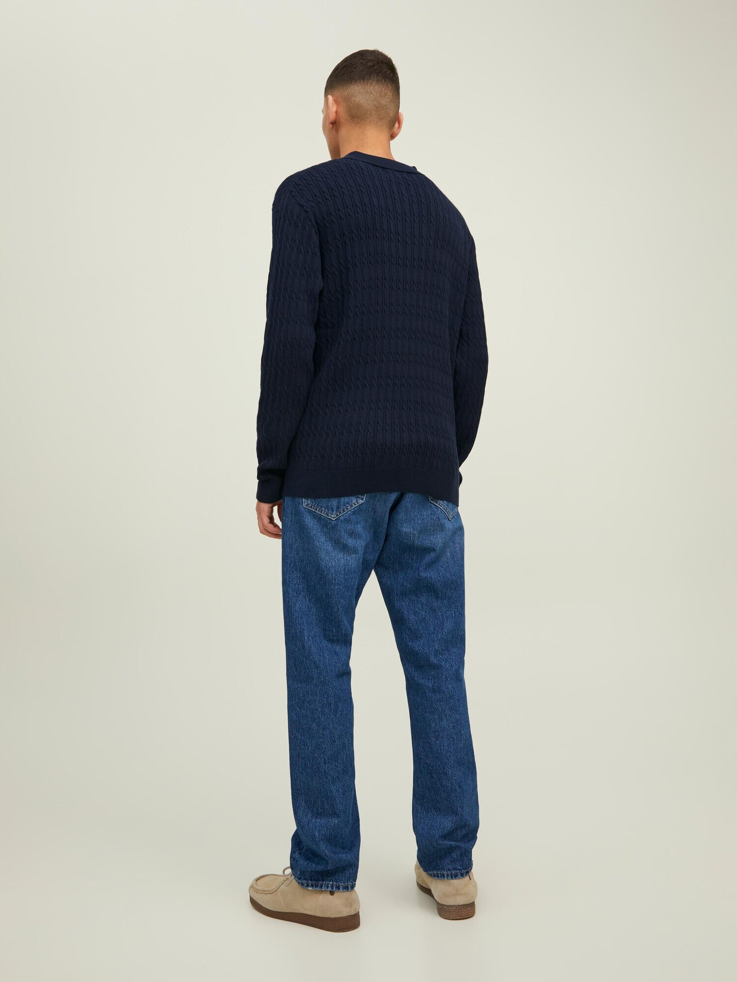 JACK & JONES Pulover 'Park' bleumarin / alb - Pled.ro