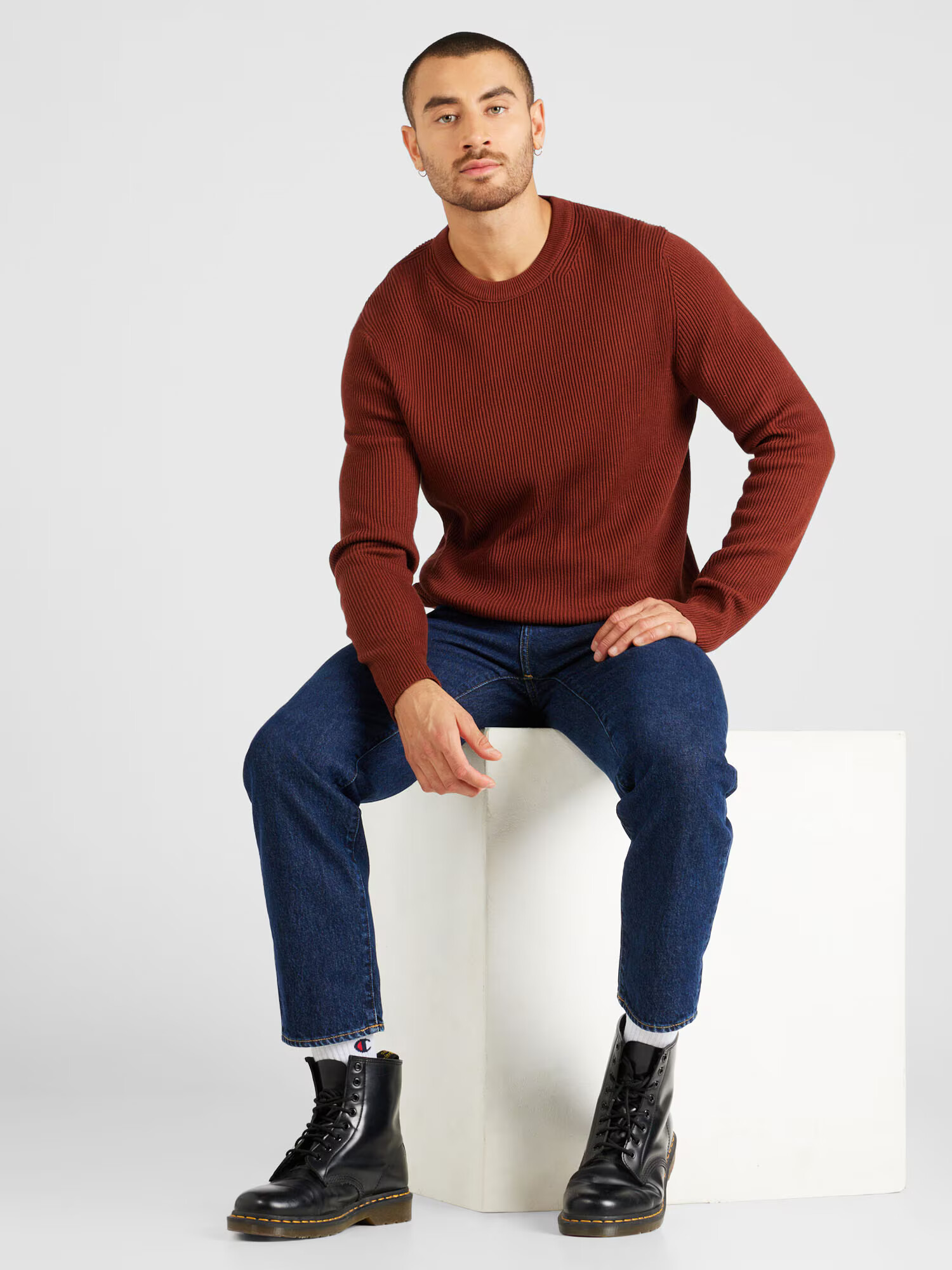 JACK & JONES Pulover 'PERFECT' maro ruginiu - Pled.ro