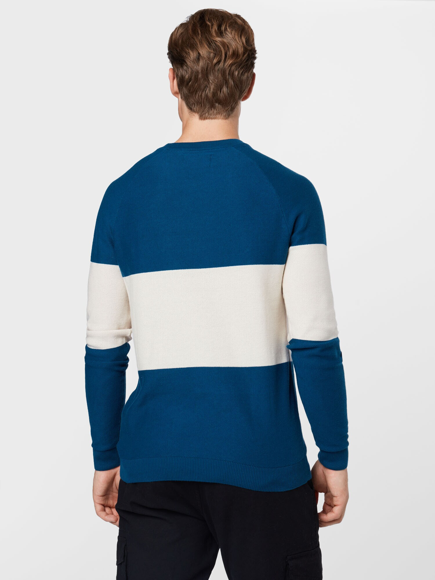 JACK & JONES Pulover 'SHAWN' crem / albastru - Pled.ro