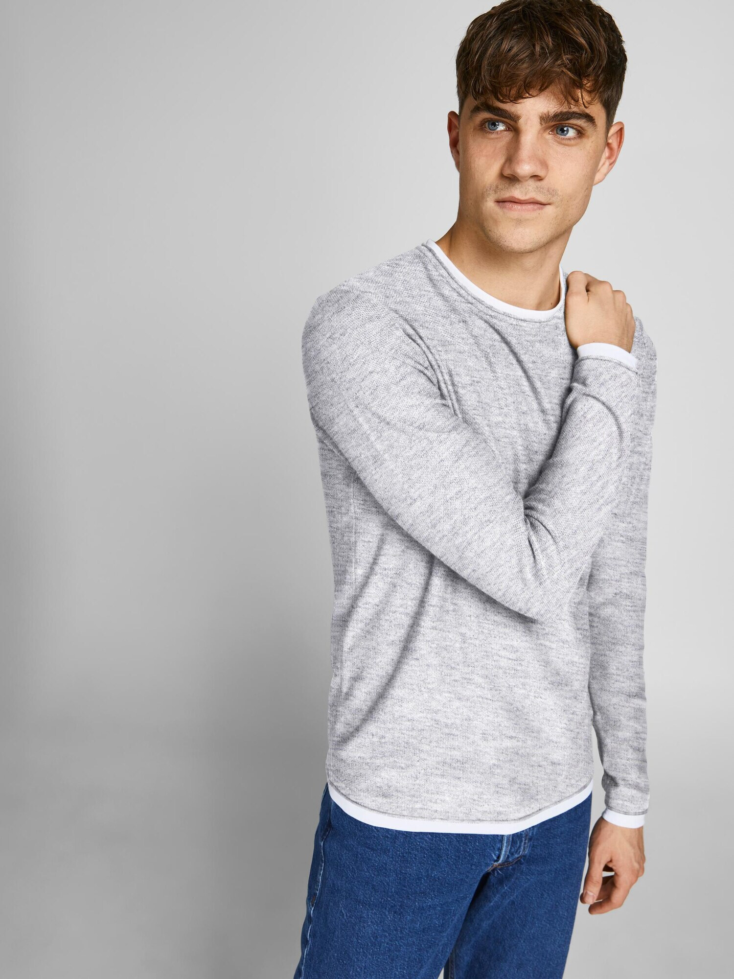 JACK & JONES Pulover 'WINN' gri deschis - Pled.ro