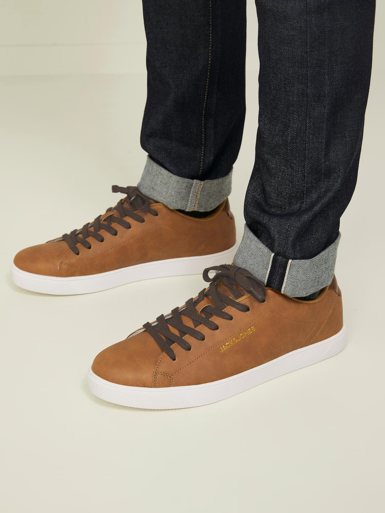 JACK & JONES Sneaker low maro coniac / auriu - Pled.ro