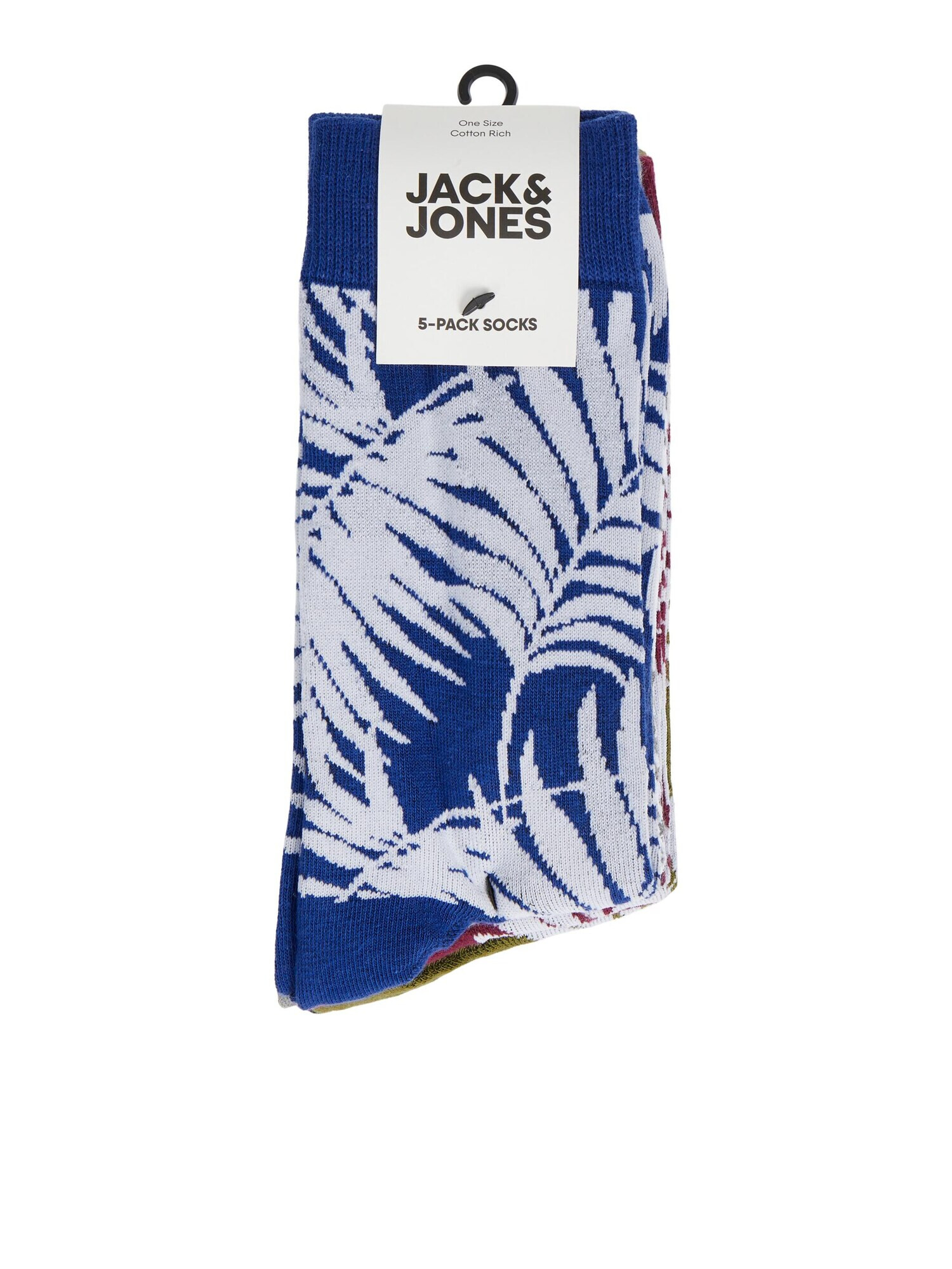 JACK & JONES Șosete 'JALM LEAVES' bleumarin / gri amestecat / oliv / roșu burgundy - Pled.ro